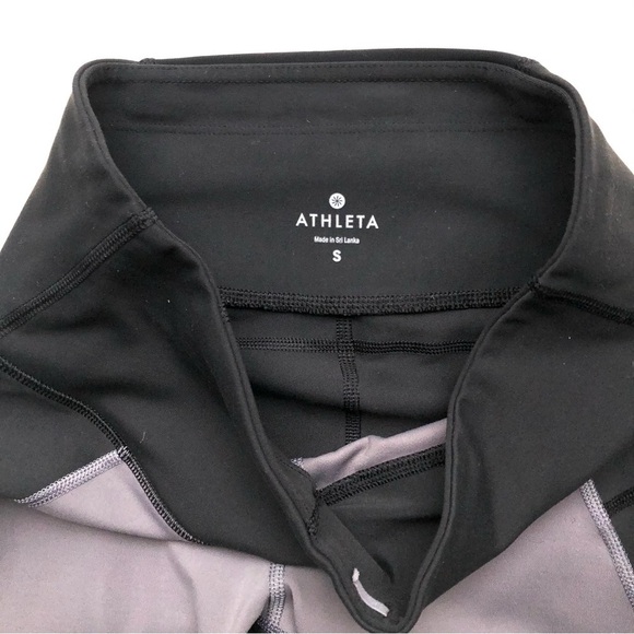 Athleta Stealth Trucool Leggings Gray Black Perforated Tights - Picture 7 of 12